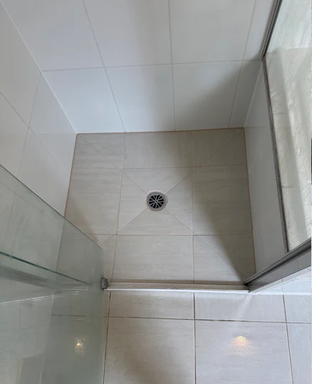 before and after shower grout